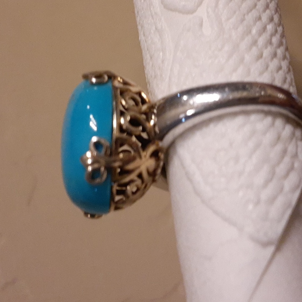 925 Genuine Turquoise, Gold over Sterling. FIRM. - Picture 16 of 16